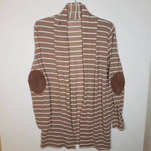 Twenty Second 22nd Cardigan Faux Suede Patch Open Long Sz Small